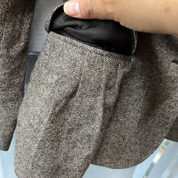 Small blazer brown tweed fabric lined - Picture 4 of 8